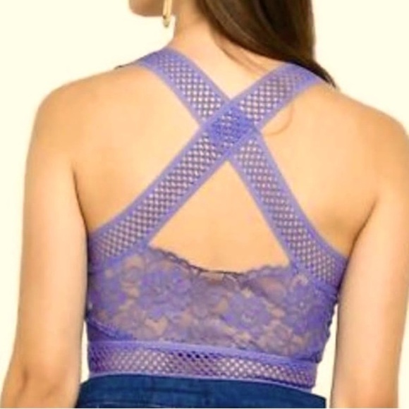 Free People intimates Pretty Lace Brami wire free Bralette Sz-S. U5 - Picture 2 of 8